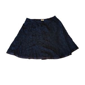Talbots Silk Cotton Blend Navy Blue A Line Skirt Size 22W Petite